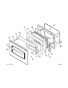 Door Diagram and Parts List for MBC12GAZWW  General Electric Range