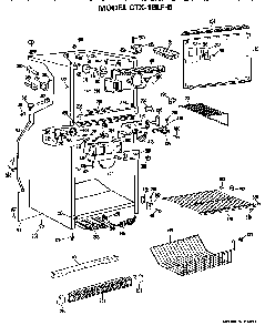 Cabinet Parts Diagram and Parts List for CTX18LFB  Hotpoint Refrigerator