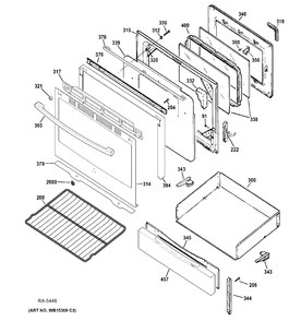 DOOR & DRAWER PARTS Diagram and Parts List for JCGB650SEF1SS  General Electric Range