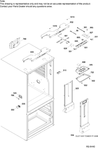 FUNCTIONAL PARTS FF Diagram and Parts List for GNE25DGKAKWW  General Electric Refrigerator