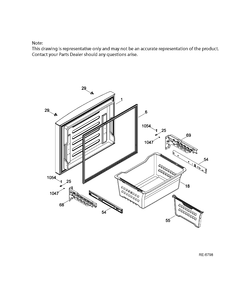 FZ DOOR Diagram and Parts List for PNE25JGKBKWW  General Electric Refrigerator