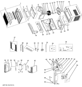 Part Location Diagram of WJ01X20199 GE CABLE CROSS LOOP