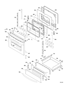 Part Location Diagram of WB62M533 GE RANGE TOP (BK)