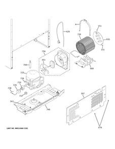 Machine Compartment Diagram and Parts List for GTS22KSNCRSS  General Electric Refrigerator
