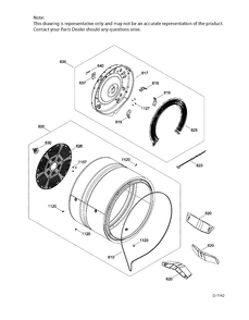 DRUM ASM Diagram and Parts List for GTMX180ED5WW  General Electric Dryer