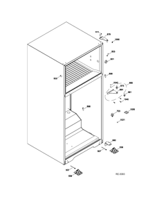 CASE PARTS Diagram and Parts List for GTRS0HBZBLSS  General Electric Refrigerator