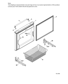 FZ DOOR Diagram and Parts List for CNR22SSEBFES  General Electric Refrigerator