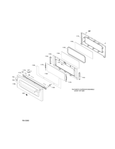 UPPER DOOR Diagram and Parts List for CCGS990SET2SS  General Electric Range