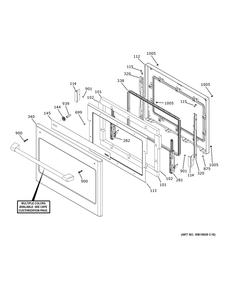 Lower Door Diagram and Parts List for CTD90FP4N4W2  General Electric Wall Oven