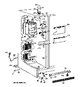 Freezer Section Diagram and Parts List for 36359575991  General Electric Refrigerator
