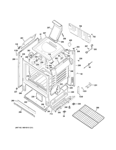 BODY PARTS Diagram and Parts List for JGBS66DEK2WW  General Electric Range