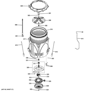 Part Location Diagram of WH38X24734 GE PLATFORM & BRG RETNR Assembly