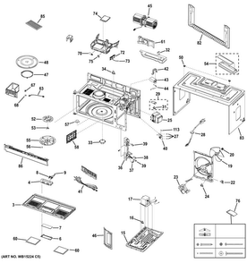 Oven Cavity Parts Diagram and Parts List for JVM7195RK1SS  General Electric Microwave