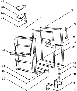 CABINET/CONTROL/SHELVES Diagram and Parts List for FYC17DRW-2  General Electric Freezer