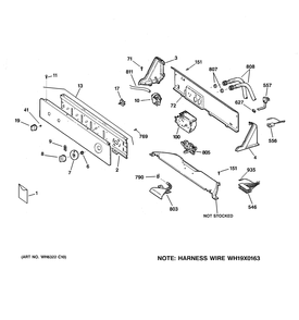 CONTROLS & BACKSPLASH Diagram and Parts List for 57431DAWW  General Electric Washer