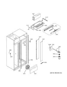 Fresh Food Section Diagram and Parts List for ZISB360DNKII  General Electric Refrigerator