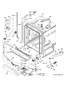 Body Parts 1 Diagram and Parts List for PDT715SBN5TS  General Electric Dishwasher