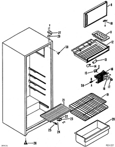 REFRIGERATOR SECTION Diagram and Parts List for TAC10SMRWH  General Electric Refrigerator