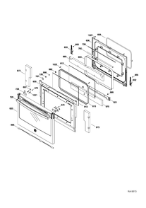 DOOR Diagram and Parts List for PCS940SF1SS  General Electric Range