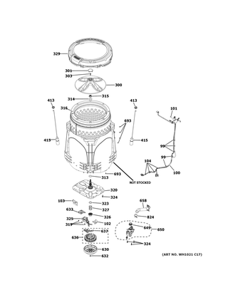 Part Location Diagram of WH03X32138 GE ACCELEROMETER