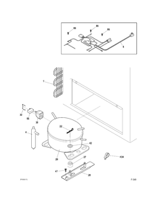 SYSTEM Diagram and Parts List for FCM25SBBWW  General Electric Freezer