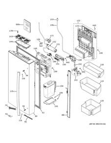 Left Door And Water Pitcher Diagram and Parts List for PGE29BYTCFS  General Electric Refrigerator