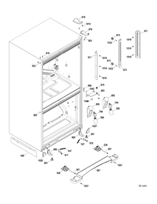 HINGE-MISC PARTS Diagram and Parts List for ADRS0MBZBRSS  General Electric Refrigerator