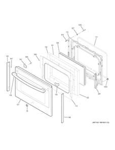 Lower Door Diagram and Parts List for JB860SJ3SS  General Electric Range