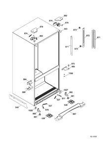 HINGE PARTS Diagram and Parts List for GNR22DSEAFBS  General Electric Refrigerator