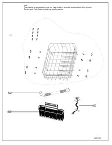 LOWER RACK ASM Diagram and Parts List for GBF630SML0ES  General Electric Dishwasher