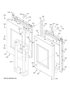 Upper Doors Diagram and Parts List for ZTDX1FPSN3SS  General Electric Wall Oven