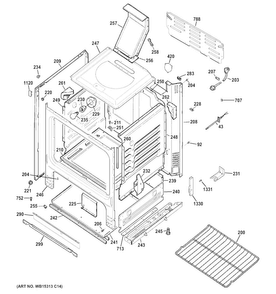 Body Parts Diagram and Parts List for JGBS60DEK1WW  General Electric Range