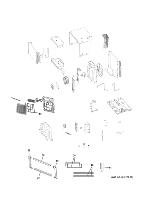 Part Location Diagram of WJ26X27734 GE REMOTE