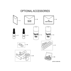 Part Location Diagram of 22P39 GE GAS ORIFICE KIT (CAPACITY 060)
