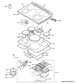 Part Location Diagram of WB27X27316 GE FUSE 250V 20A FB