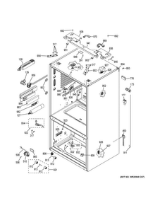 Case Parts Diagram and Parts List for PFE28KMKFES  General Electric Refrigerator