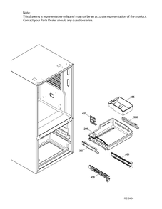 Part Location Diagram of WR01L10905 GE DOOR FOAM FZ Assembly