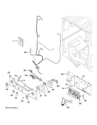 Part Location Diagram of WE04X27654 GE BUTTON START ASM