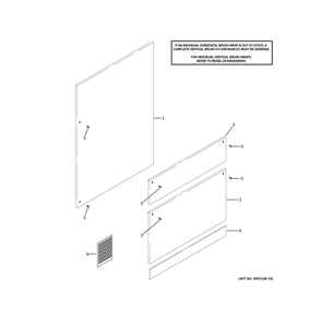 Door Panel Kit Diagram and Parts List for ZK3SN364VBRH  General Electric Refrigerator
