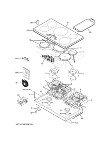 CONTROL PANEL & COOKTOP Diagram and Parts List for CHP9536SJ3SS  General Electric Cooktop
