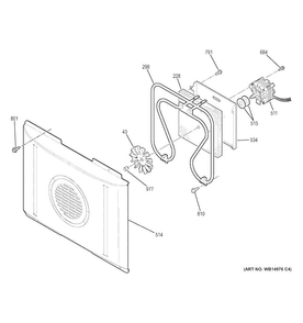 Convection Fan Diagram and Parts List for PHB920SJ1SS  General Electric Range
