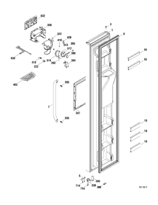 FREEZER DOOR Diagram and Parts List for DSR23USWAGS  General Electric Refrigerator