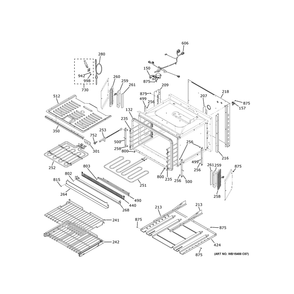 Lower Oven 1 Diagram and Parts List for ZTDX1DSSN4SS  General Electric Wall Oven