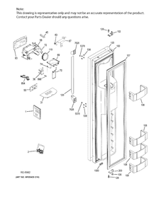 FZ DOOR Diagram and Parts List for ZISP420DKBSS  General Electric Refrigerator