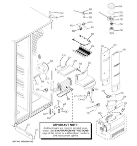 Fresh Food Section Diagram and Parts List for PZS25KSECFSS  General Electric Refrigerator