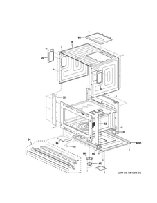 Oven Cavity Parts Diagram and Parts List for PWB7027SL1SS  General Electric Microwave