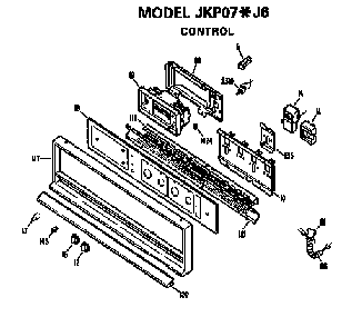 Control Diagram and Parts List for JKP07J6  General Electric Wall Oven