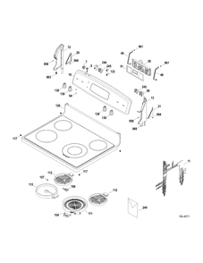 CONTROLS-COOKTOP Diagram and Parts List for JCBP65MP4BS  General Electric Range