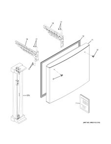 Part Location Diagram of WR72X29587 GE FREEZER DOOR BRACKET LEFT