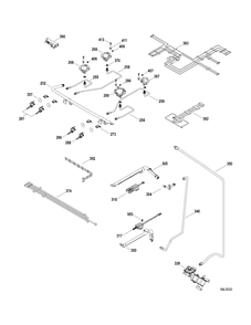 GAS PARTS Diagram and Parts List for 147213  General Electric Range
